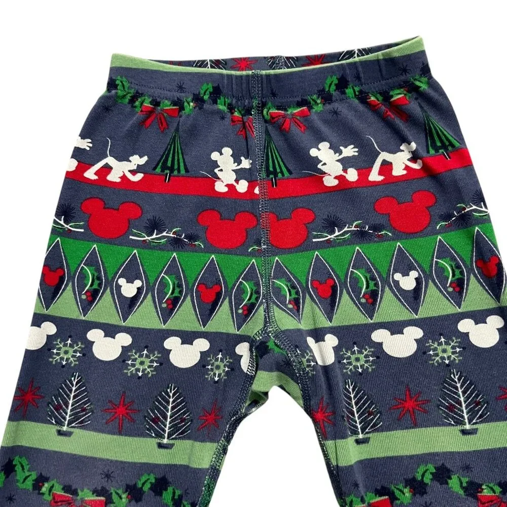 Hanna Andersson + Disney Sz 100 (4Y) Mickey Mouse Fair Isle Christmas Pajamas